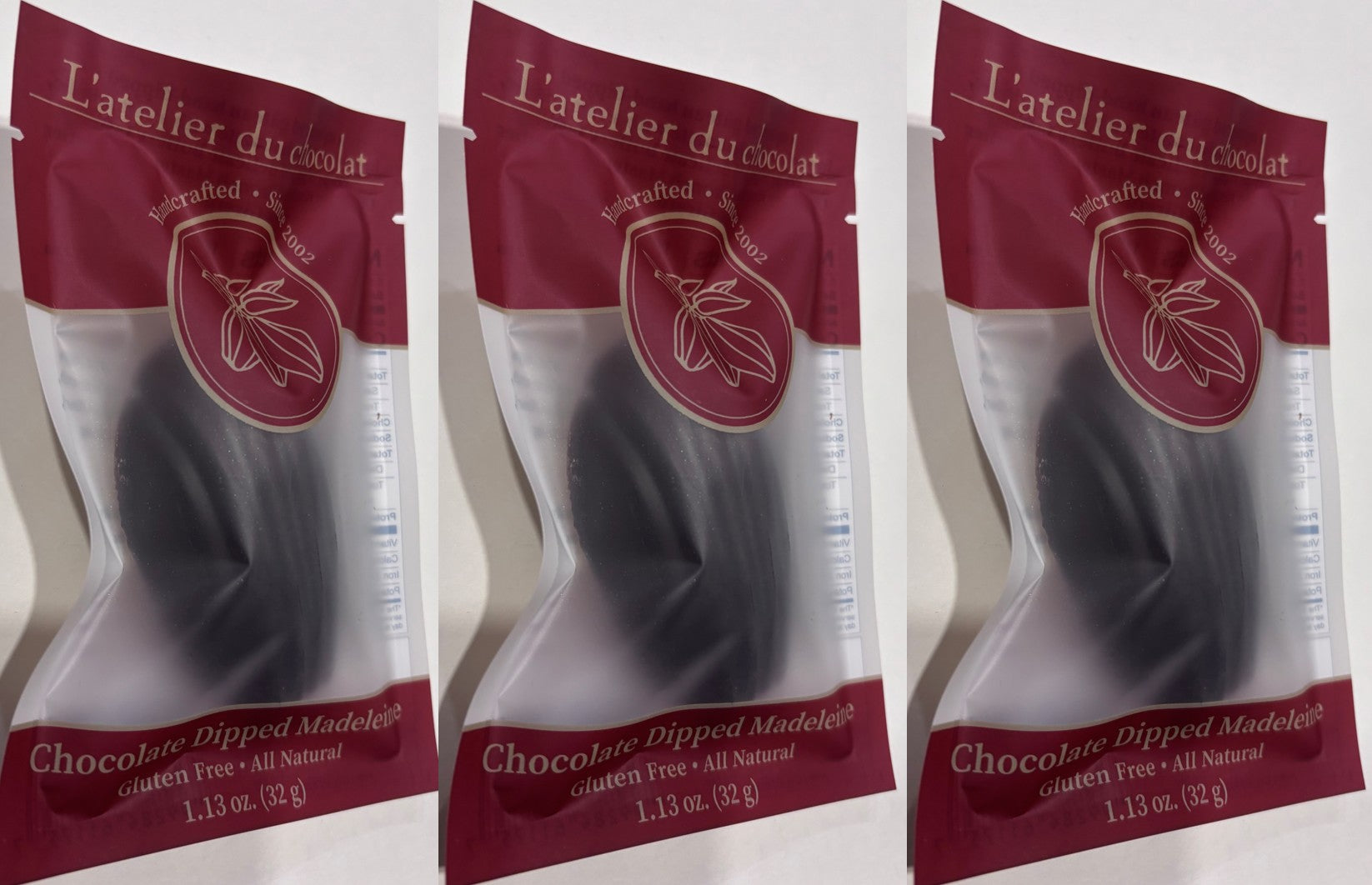 Chocolate Dipped Madeleines Gluten Free - Set of 3